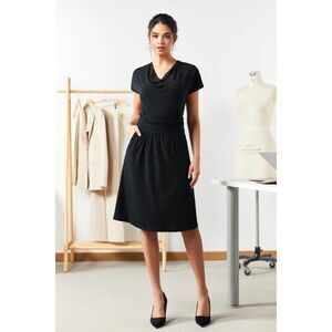 BETABRAND HEATHERED BLUE BAMBOO FABRIC BUTTERY SOFT STRETCHY CANOPY DRESS SZ. L